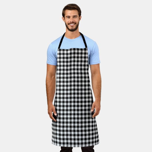 Buffalo Gingham Black en White Check Pset Schort (Gedragen)