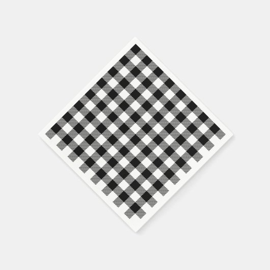 Buffalo Gingham Black en White Check Pset Servet (Hoek)