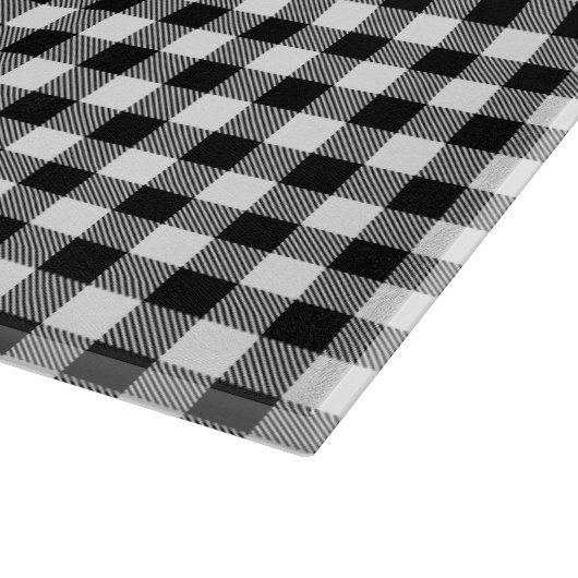 Buffalo Gingham Black en White Check Pset Snijplank (Hoek)