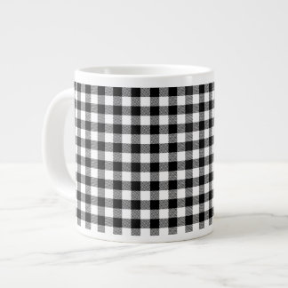 Buffalo gingham Black en White Check Pset Therma Extra Grote Beker