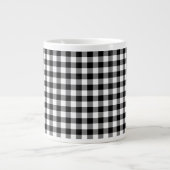 Buffalo gingham Black en White Check Pset Therma Extra Grote Beker (Voorkant)