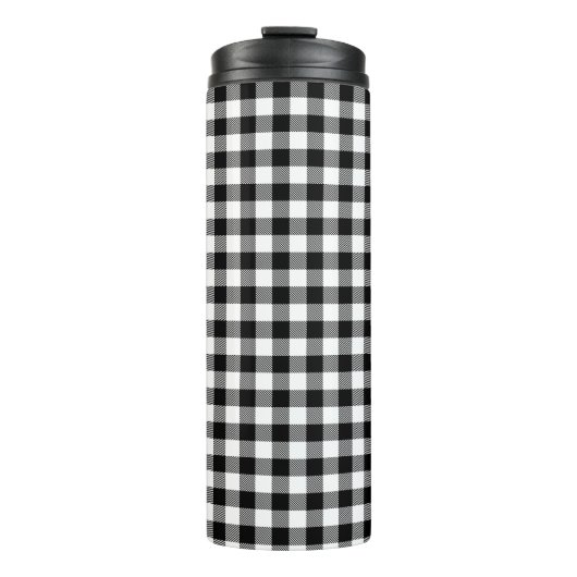 Buffalo Gingham Black en White Check Pset Thermosbeker (Voorkant)