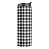 Buffalo Gingham Black en White Check Pset Thermosbeker (Gedraaid links)
