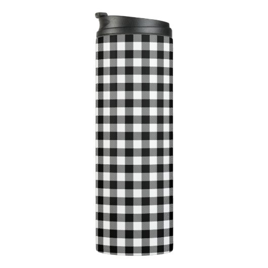 Buffalo Gingham Black en White Check Pset Thermosbeker (Geroteerd rechts)