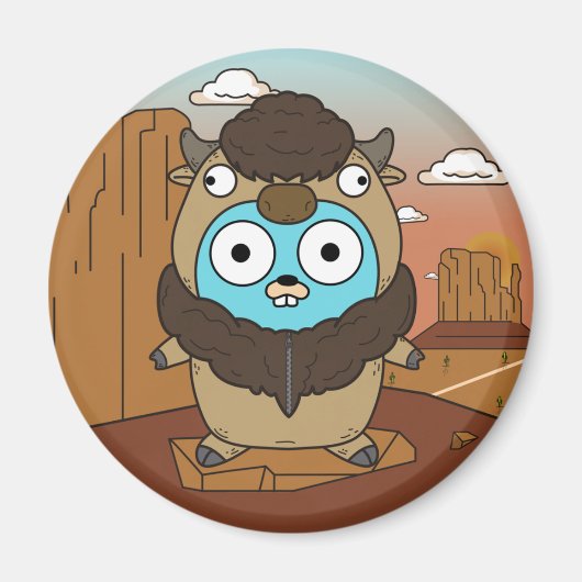 Buffalo Gopher in woestijn Magneet (Voorkant)