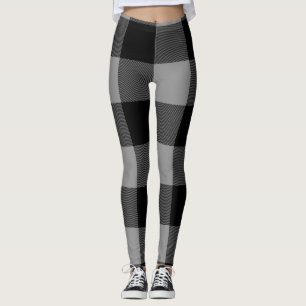 Buffalo Grijs en Zwart vierkant geplakt Leggings