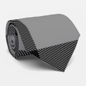 Buffalo Grijs en Zwart vierkant geplakt Stropdas (Opgerold)
