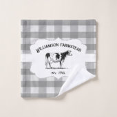 Buffalo Gris Plaid Agritourisme Vache Serviette En (Gant de toilette)