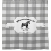 Buffalo gris Plaid Ferme Cheval Douche Rideau (Devant)