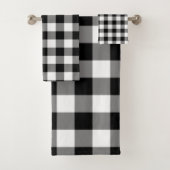 Buffalo-handdoeken, zwart en wit bad handdoek (Insitu)