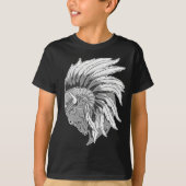 Buffalo Head avec coiffure indienne T-Shirt pour e (Devant)