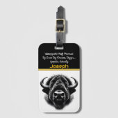 Buffalo Head: kracht en schoonheid Bagagelabel (Voorkant (verticaal))
