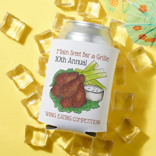 Buffalo Hot Chicken Wings Wing Eating Competitie Blikjeskoeler (Insitu Zomer)