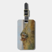 Buffalo Hunt, 1891 (olie op canvas) Bagagelabel (Voorkant verticaal)