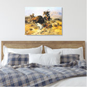 Buffalo Hunt Canvas Afdruk (Insitu (Slaapkamer))