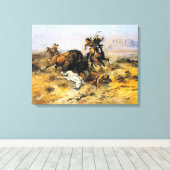 Buffalo Hunt Canvas Afdruk (Insitu (Houten vloer))