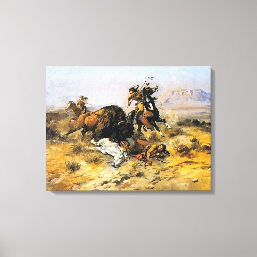 Buffalo Hunt Canvas Afdruk (Voorkant)