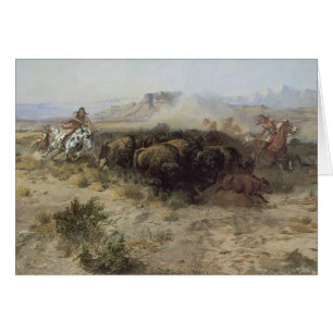 Buffalo Hunt No. 26 van CM Russell,  Indiërs