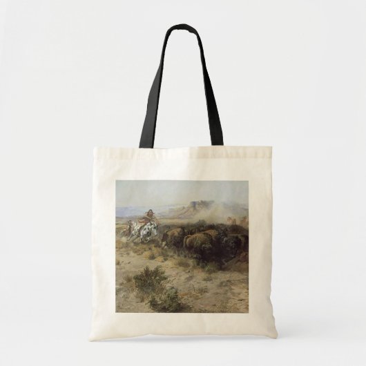 Buffalo Hunt No. 26 van CM Russell, Indiërs Tote Bag (Voorkant)
