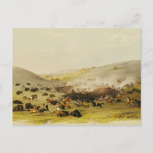 Buffalo Hunt, Surround, c.1832 Briefkaart (Voorkant)