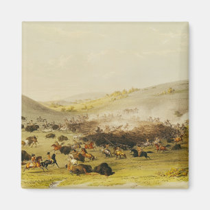 Buffalo Hunt, Surround, c.1832 Magneet