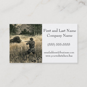 Buffalo Hunt Wild West Frontiersman Illustratie Visitekaartje