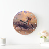 Buffalo Hunter Native American Clock Grote Klok (Huis)
