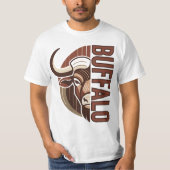 buffalo illustration with typo tee design t-shirt (Voorkant)