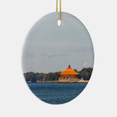 Buffalo Intake Wieg Lighthouder Keramisch Ornament (Rechts)