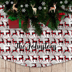 Buffalo-kalmerende rendieren op grijze buffelplaat kerstboom rok