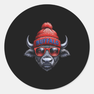 Buffalo liefhebbers voor mannen vrouwen Peuter Jon Ronde Sticker
