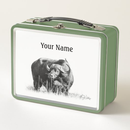 Buffalo Lunch Box – Aangepaste Safari Gift (Voorkant)