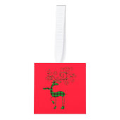 Buffalo met kerstmis deer Thunder_Cove Kubus Ornament (Voorkant)
