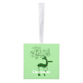 Buffalo met kerstmis deer Thunder_Cove Kubus Ornament (Rechts)