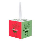 Buffalo met kerstmis deer Thunder_Cove Kubus Ornament (Achter hoekig)