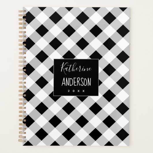 Buffalo met zwarte en witte spelden planner (Voorkant)