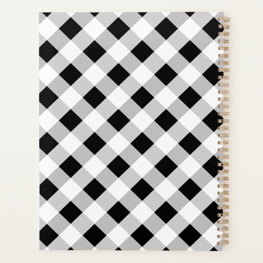 Buffalo met zwarte en witte spelden planner (Achterkant)