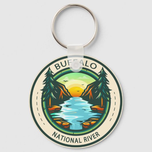 Buffalo National River Arkansas Badge Sleutelhanger (Voorkant)