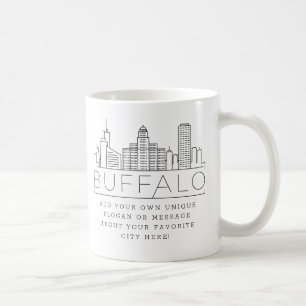 Buffalo, New York gestileerde Skyline   Aangepaste Koffiemok