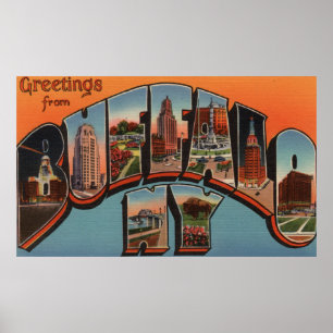 Buffalo, New York - grote lettertjes Poster