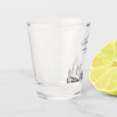 Buffalo New York Huwelijksgunst Gepersonaliseerde Shot Glas (Links)