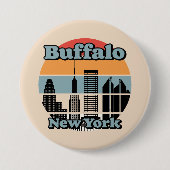  Buffalo New York Ronde Button 7,6 Cm (Voorkant)