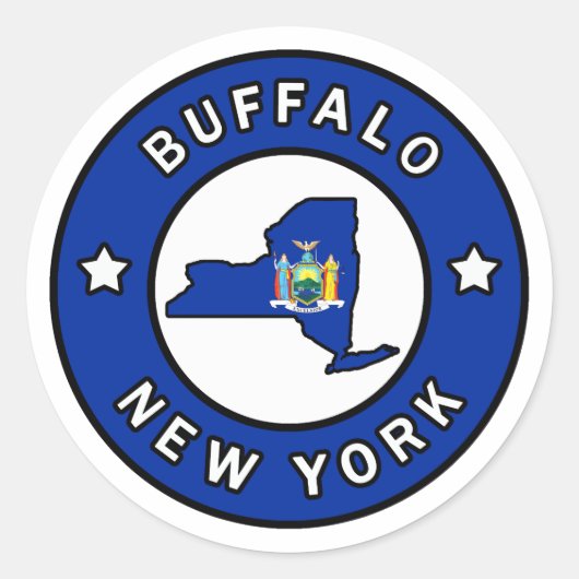 Buffalo New York Ronde Sticker (Voorkant)