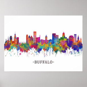 Buffalo New York Skyline Poster