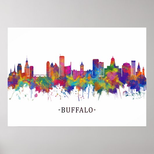 Buffalo New York Skyline Poster (Voorkant)