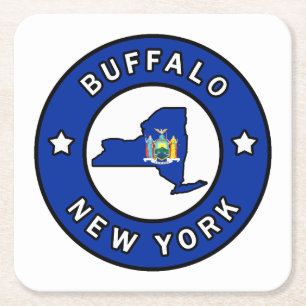 Buffalo New York Vierkante Kartonnen Onderzetter