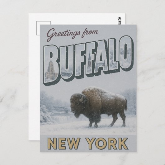 Buffalo New York Winter Briefkaart (Voorkant / Achterkant)