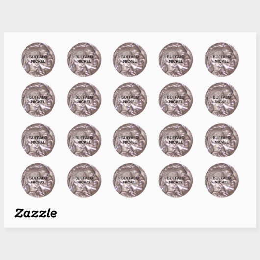Buffalo Nickel Ronde Sticker (Vel)