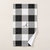 Buffalo noir et or avec le monogramme fait sur (Serviette à main)