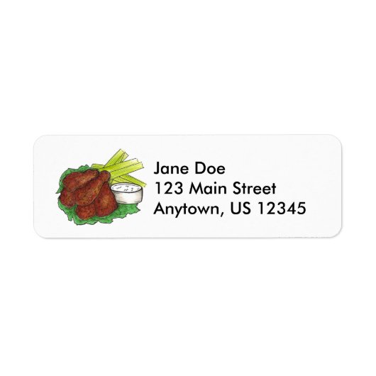 Buffalo NY BBQ Chicken Wing Celery Labels (Voorkant)